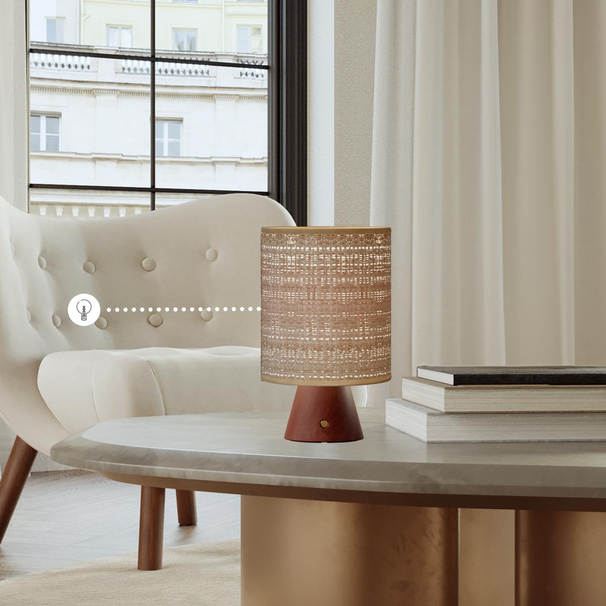 Tischleuchte bordeaux - kabellos